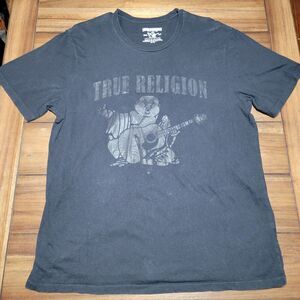 True Religion SS Black Unisex Tee Black Logo - Size XL